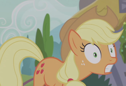 Size: 998x683 | Tagged: safe, screencap, character:applejack, species:earth pony, species:pony, episode:honest apple, g4, my little pony: friendship is magic, solo, sudden realization