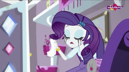 Size: 426x239 | Tagged: safe, screencap, character:rarity, equestria girls:dance magic, g4, my little pony:equestria girls, animated, crying, eyes closed, funny, gif, handkerchief, nose blowing, teletoon
