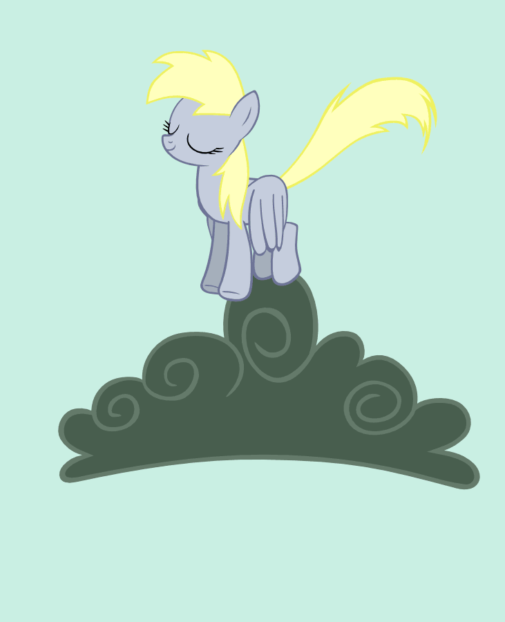 Size: 731x900 | Tagged: safe, screencap, character:derpy hooves, species:pegasus, species:pony, episode:the last roundup, g4, my little pony: friendship is magic, animated, bouncing, female, mare, raincloud