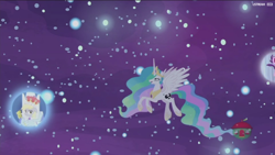 Size: 1920x1080 | Tagged: safe, screencap, character:derpy hooves, character:princess celestia, character:starlight glimmer, species:alicorn, species:pony, episode:a royal problem, g4, my little pony: friendship is magic, dream orbs, dream realm, dream walker celestia, female, mare, princess derpy, scepter, twilight scepter, underp