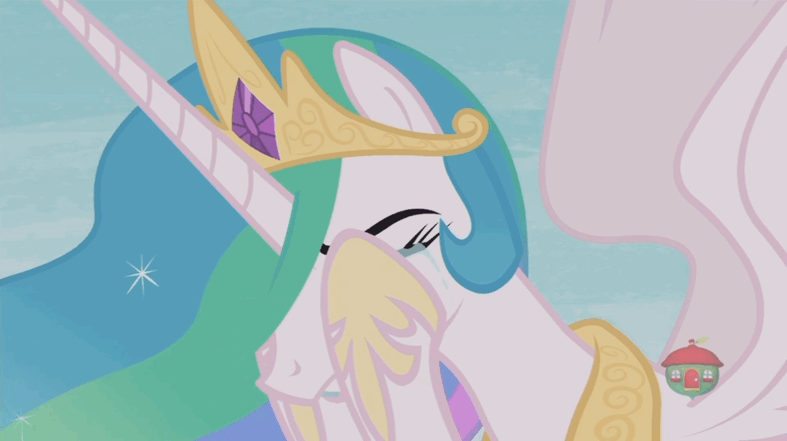 Size: 787x441 | Tagged: safe, screencap, character:princess celestia, species:alicorn, species:pony, episode:a royal problem, g4, my little pony: friendship is magic, animated, crying, female, gif, mare, solo, spread wings, wings