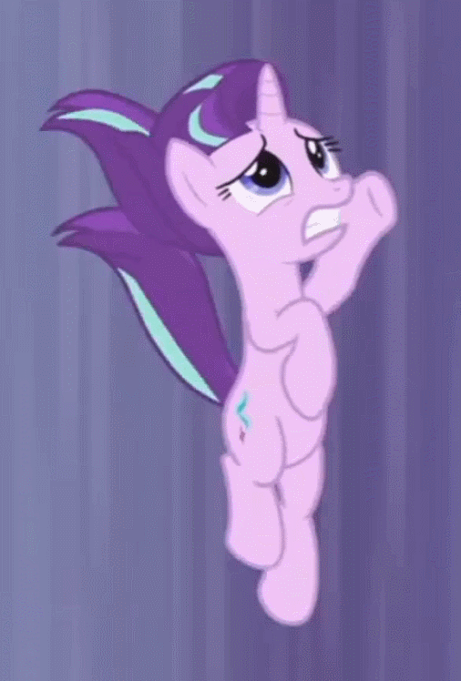 Size: 506x748 | Tagged: safe, screencap, character:starlight glimmer, species:pony, episode:a royal problem, g4, my little pony: friendship is magic, animated, cropped, falling, flailing, food, gif, hoofy-kicks, nose in the air, pancakes, solo, volumetric mouth