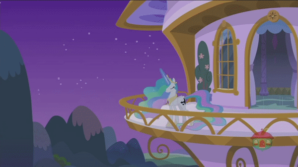 Size: 600x337 | Tagged: safe, screencap, character:angel bunny, character:daring do, character:fluttershy, character:princess cadance, character:princess celestia, character:princess flurry heart, species:alicorn, species:pony, episode:a royal problem, g4, my little pony: friendship is magic, animated, dj flurry heart, dream orbs, dream realm, dream walker celestia, dreamscape, female, gif, mare, swapped cutie marks