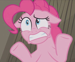 Size: 835x692 | Tagged: safe, screencap, character:pinkie pie, species:pony, episode:not asking for trouble, g4, my little pony: friendship is magic, cropped, floppy ears, solo