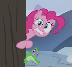 Size: 495x462 | Tagged: safe, screencap, character:gummy, character:pinkie pie, species:pony, episode:not asking for trouble, g4, my little pony: friendship is magic, cropped