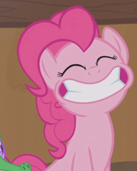 Size: 512x640 | Tagged: safe, screencap, character:gummy, character:pinkie pie, species:pony, episode:not asking for trouble, g4, my little pony: friendship is magic, cropped, faec, grin, smiling
