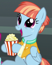 Size: 416x523 | Tagged: safe, screencap, character:windy whistles, species:pony, episode:parental glideance, g4, my little pony: friendship is magic, cropped, cute, food, popcorn, solo focus, windybetes