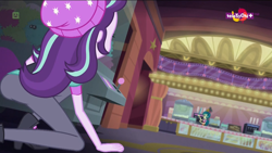 Size: 1920x1080 | Tagged: safe, screencap, character:juniper montage, character:starlight glimmer, equestria girls:mirror magic, g4, my little pony:equestria girls, ass, cute, food, glimmer glutes, glimmerbetes, popcorn, teletoon