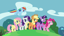 Size: 1920x1080 | Tagged: safe, screencap, character:applejack, character:fluttershy, character:pinkie pie, character:rainbow dash, character:rarity, character:twilight sparkle, character:twilight sparkle (alicorn), species:alicorn, species:pony, episode:all bottled up, g4, my little pony: friendship is magic, best friends until the end of time, mane six, spring