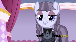Size: 1366x766 | Tagged: safe, screencap, character:inky rose, species:pegasus, species:pony, episode:honest apple, g4, my little pony: friendship is magic, cute, discovery family logo, female, inkabetes, mare, smiling, solo, teeth, when she smiles, wings