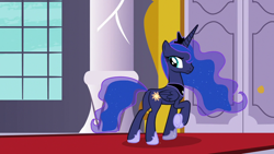 Size: 1280x720 | Tagged: safe, screencap, character:princess luna, species:pony, episode:a royal problem, g4, my little pony: friendship is magic, female, mare, plot, raised hoof, solo, swapped cutie marks