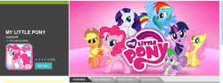 Size: 1023x381 | Tagged: safe, gameloft, screencap, android, game, link, my little pony game, release, stock vector
