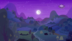 Size: 1024x576 | Tagged: safe, screencap, episode:the perfect pear, g4, my little pony: friendship is magic, background, boomerang (tv channel), mare in the moon, moon, no pony, scenery