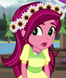 Size: 555x654 | Tagged: safe, screencap, character:gloriosa daisy, equestria girls:legend of everfree, g4, my little pony:equestria girls, cropped, magical geodes, solo