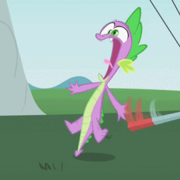 Size: 360x360 | Tagged: safe, screencap, character:spike, species:dragon, episode:feeling pinkie keen, g4, my little pony: friendship is magic, animated, cropped, gif, solo, twitchy tail, wild take