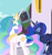 Size: 845x906 | Tagged: safe, screencap, character:princess celestia, character:princess luna, episode:the crystal empire, g4, my little pony: friendship is magic, black tome of future plot relevance, cropped, duo, mid-blink screencap, mysterious book