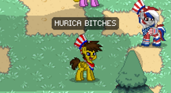 Size: 863x471 | Tagged: safe, screencap, oc, oc only, oc:blu skies, species:pony, pony town, 4th of july, american independence day, holiday, independence day, patriotic, united states, vulgar