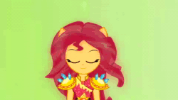 Size: 1920x1080 | Tagged: safe, screencap, character:sunset shimmer, equestria girls:legend of everfree, g4, my little pony:equestria girls, animated, crystal guardian, lidded eyes, looking at you, no sound, ponied up, solo, transformation, webm