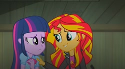 Size: 1911x1061 | Tagged: safe, screencap, character:sunset shimmer, character:twilight sparkle, my little pony:equestria girls, female