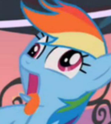 Size: 558x623 | Tagged: safe, screencap, character:rainbow dash, species:pony, episode:sweet and elite, g4, my little pony: friendship is magic, derp, faec, icon, majestic as fuck, rainbow dash is best facemaker, solo, tongue out
