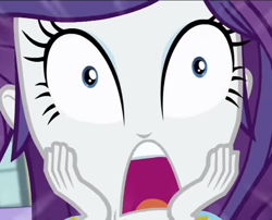 Size: 594x480 | Tagged: safe, screencap, character:rarity, equestria girls:dance magic, g4, my little pony:equestria girls, cropped, faec, gasp, open mouth, shocked, wide eyes
