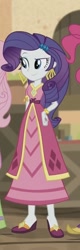 Size: 302x943 | Tagged: safe, screencap, character:rarity, equestria girls:movie magic, g4, my little pony:equestria girls, clothing, cropped, dress, india movie set, offscreen character, outfit catalog, shoes, smiling, solo