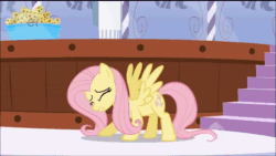 Size: 1280x720 | Tagged: safe, screencap, character:fluttershy, species:pegasus, species:pony, episode:green isn't your color, g4, my little pony: friendship is magic, animated, cute, ei, female, gasp, hub logo, mare, screaming, shyabetes, solo, sound, spa, sponge, spread wings, webm, wings