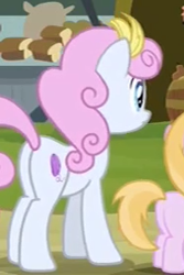 Size: 186x279 | Tagged: safe, screencap, character:pearly stitch, species:pony, episode:the perfect pear, g4, my little pony: friendship is magic, cropped, plot, younger