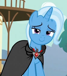 Size: 950x1073 | Tagged: safe, screencap, character:trixie, species:pony, species:unicorn, episode:magic duel, g4, my little pony: friendship is magic, alicorn amulet, c:, cropped, cute, diatrixes, female, lidded eyes, looking at you, mare, smiling, smug, solo