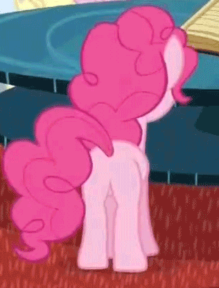 Size: 316x414 | Tagged: safe, screencap, character:pinkie pie, episode:the crystal empire, g4, my little pony: friendship is magic, animated, balloonbutt, butt, female, out of context, plot, solo, wiggle