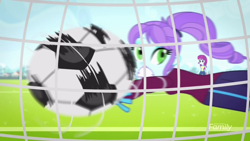 Size: 1280x720 | Tagged: safe, screencap, character:crystal lullaby, character:mystery mint, episode:steps of pep, eqg summertime shorts, g4, my little pony:equestria girls, background human, duo, duo female, female, football