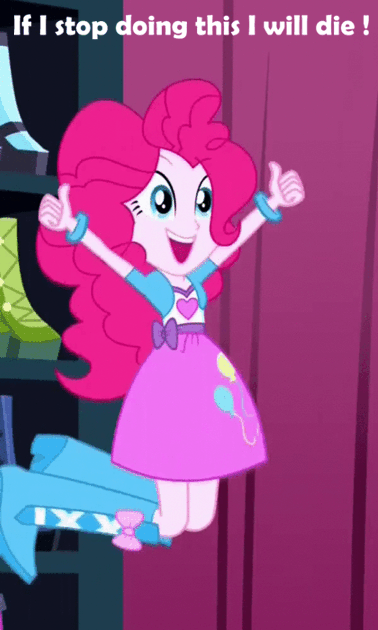 Size: 378x630 | Tagged: safe, screencap, character:pinkie pie, episode:make up shake up, eqg summertime shorts, g4, my little pony:equestria girls, animated, funny, gif, image macro, jumping, meme, parody