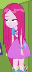 Size: 481x1071 | Tagged: safe, screencap, character:pinkamena diane pie, character:pinkie pie, character:rarity, episode:monday blues, eqg summertime shorts, g4, my little pony:equestria girls, solo focus