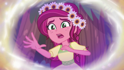 Size: 1280x720 | Tagged: safe, screencap, character:gloriosa daisy, equestria girls:legend of everfree, g4, my little pony:equestria girls, flashback, glorio-sad daisy, magical geodes, no, sad, solo