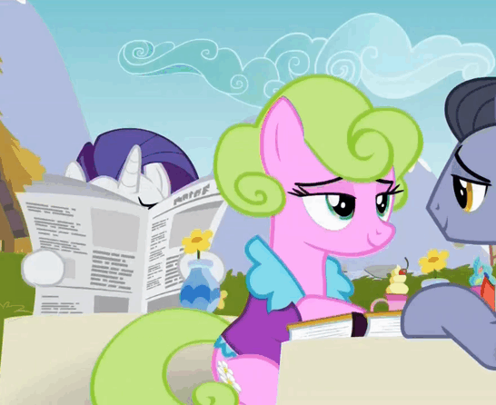 Size: 546x446 | Tagged: safe, screencap, character:daisy, character:diamond cutter, character:rarity, species:earth pony, species:pony, species:unicorn, episode:fame and misfortune, g4, my little pony: friendship is magic, animated, crying, female, gif, male, mare, marshmelodrama, running, sad, stallion, woobie