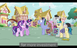 Size: 1920x1200 | Tagged: safe, screencap, character:butter up, character:cocoa candy, character:first edition, character:royal gambit, character:starlight glimmer, character:twilight sparkle, character:twilight sparkle (alicorn), species:alicorn, species:pony, episode:fame and misfortune, g4, my little pony: friendship is magic, meme, youtube caption