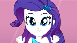 Size: 1136x640 | Tagged: safe, screencap, character:rarity, episode:make up shake up, eqg summertime shorts, g4, my little pony:equestria girls, bracelet, cute, face, hand, jewelry, smiling