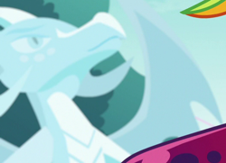 Size: 528x382 | Tagged: safe, screencap, character:princess ember, species:dragon, episode:triple threat, g4, my little pony: friendship is magic, cropped, ice sculpture