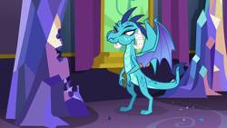 Size: 1280x720 | Tagged: safe, screencap, character:princess ember, species:dragon, episode:triple threat, g4, my little pony: friendship is magic, aweeg*, puffy cheeks, solo