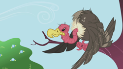 Size: 1280x720 | Tagged: safe, screencap, species:bird, species:pony, episode:the ticket master, g4, my little pony: friendship is magic, animal, buzzard, perching, solo, vulture