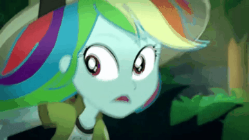 Size: 360x202 | Tagged: safe, screencap, character:rainbow dash, species:parrot, episode:leaping off the page, eqg summertime shorts, g4, my little pony:equestria girls, animated, gif, midriff