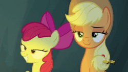 Size: 1920x1080 | Tagged: safe, screencap, character:apple bloom, character:applejack, species:earth pony, species:pony, episode:campfire tales, g4, my little pony: friendship is magic, adorabloom, animated, cute, discovery family logo, duo, excited, female, lidded eyes, mare, shrunken pupils, sisters, smiling, sound, squeak, squeal, webm
