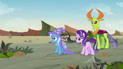 Size: 1280x720 | Tagged: safe, screencap, character:starlight glimmer, character:thorax, character:trixie, species:changeling, species:pony, species:reformed changeling, species:unicorn, episode:to change a changeling, g4, my little pony: friendship is magic