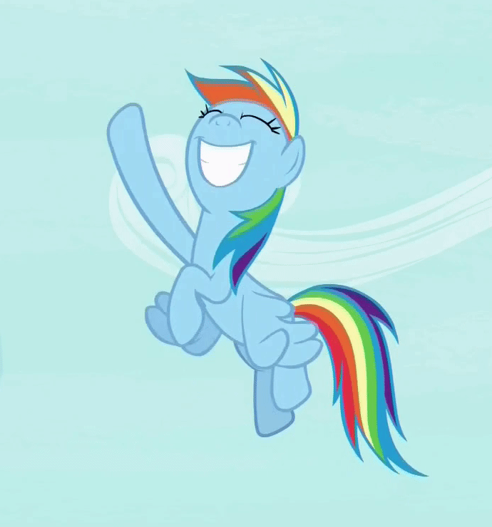 Size: 690x740 | Tagged: safe, screencap, character:rainbow dash, species:pony, episode:it isn't the mane thing about you, g4, my little pony: friendship is magic, animated, cropped, gif, nailed it, nose in the air, perfect loop, solo, volumetric mouth