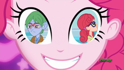 Size: 1920x1080 | Tagged: safe, screencap, character:pinkie pie, episode:coinky-dink world, eqg summertime shorts, g4, my little pony:equestria girls, alizarin bubblegum, alizary, celery stalk, discovery family logo, meme origin, pinkie's eyes, shipper on deck