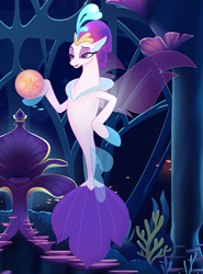 Size: 478x645 | Tagged: safe, screencap, character:queen novo, species:seapony (g4), my little pony: the movie (2017), queen novo's orb, raised eyebrow, solo