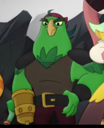 Size: 548x673 | Tagged: safe, screencap, character:boyle, character:captain celaeno, species:anthro, my little pony: the movie (2017), parrot pirates, pirate, solo focus