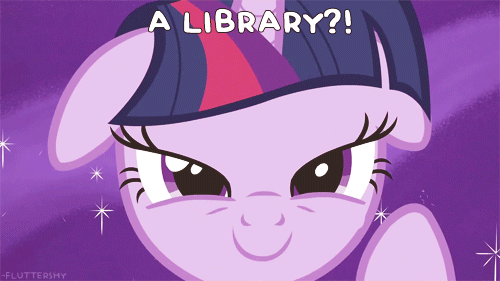 Size: 500x281 | Tagged: safe, screencap, character:twilight sparkle, character:twilight sparkle (unicorn), species:pony, species:unicorn, episode:the crystal empire, g4, my little pony: friendship is magic, animated, book, excited, female, floppy ears, mare, solo, squishy, squishy cheeks, that pony sure does love books, twilight fuel