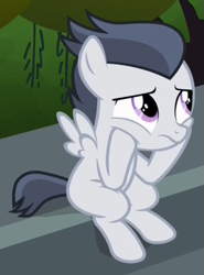 Size: 425x575 | Tagged: safe, screencap, character:rumble, species:pegasus, species:pony, episode:marks and recreation, g4, my little pony: friendship is magic, bored, colt, cropped, cute, male, rumblebetes, solo, squishy cheeks