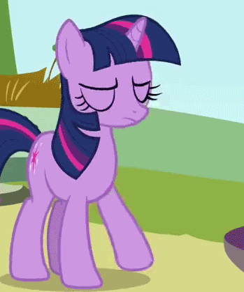Size: 349x419 | Tagged: safe, screencap, character:twilight sparkle, episode:too many pinkie pies, g4, my little pony: friendship is magic, animated, cropped, solo, sweat